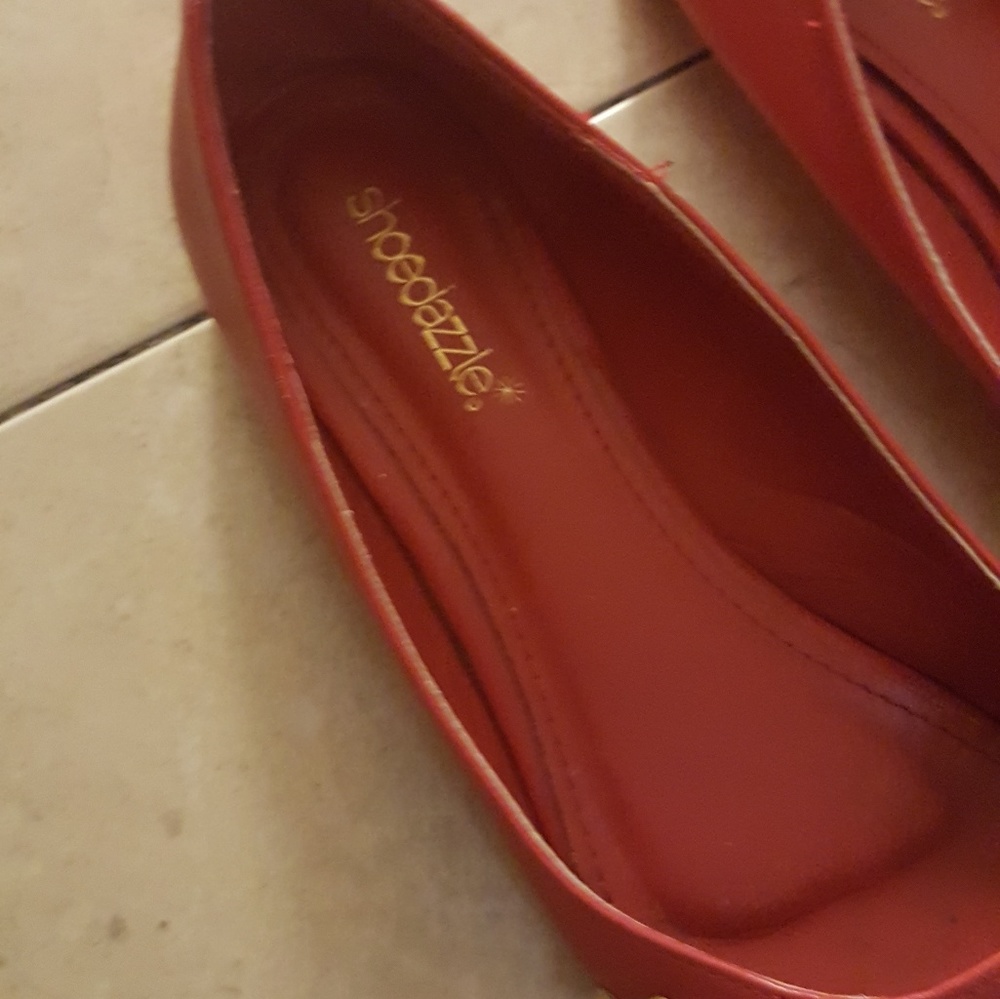 spiky, red, ballet flats - Picture 2 of 2